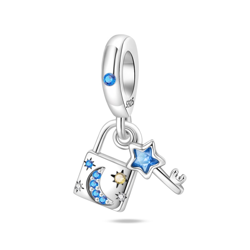 Charm Candado de Luna y Estrella