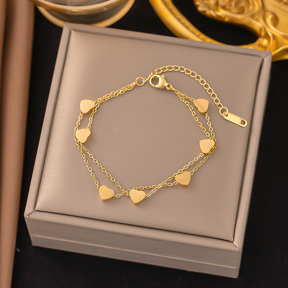 Brazalete Doble de Corazones Lisos