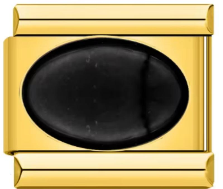 Charm Italiano Dorado Piedra Negra