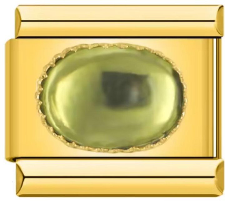 Charm Italiano Dorado Piedra Verde