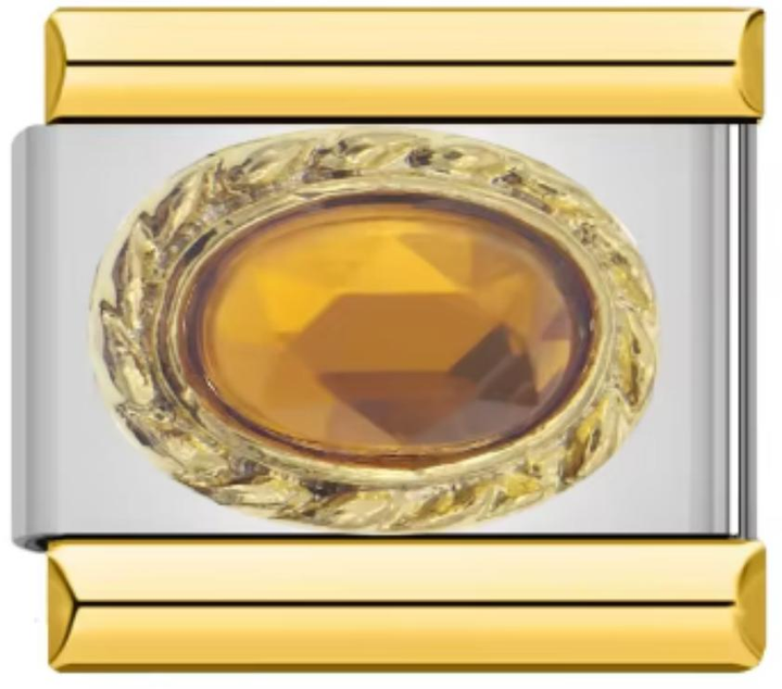 Charm Italiano Bicolor Piedra Dorada