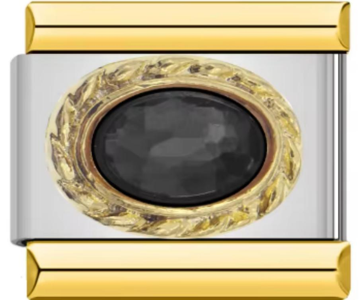 Charm Italiano Bicolor Piedra Negra