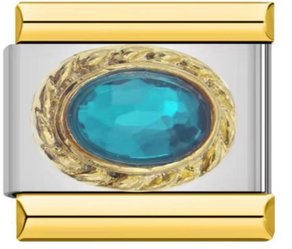 Charm Italiano Bicolor Piedra Azul