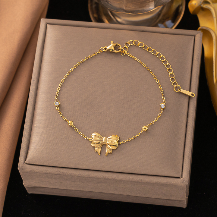 Brazalete Moño Con Detalles Dorados