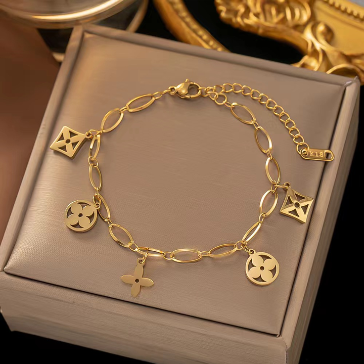 Brazalete Flores Doradas