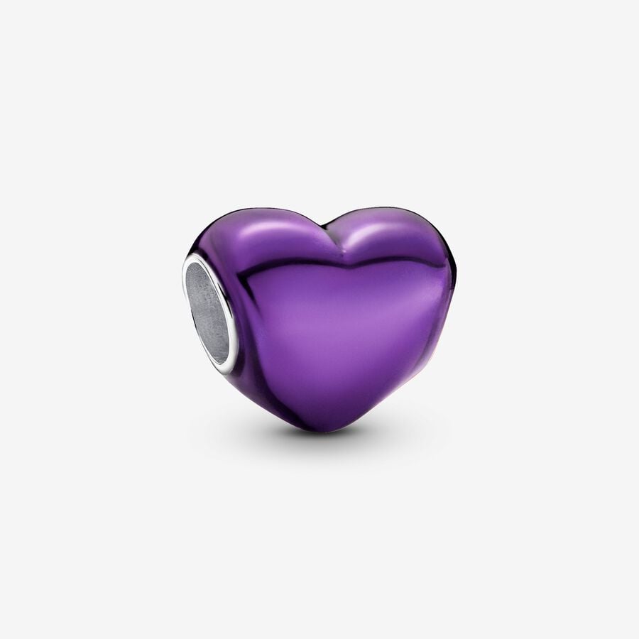 Charm Corazon Morado Liso