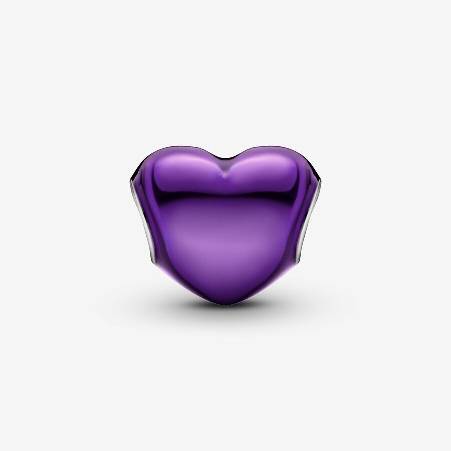 Charm Corazon Morado Liso