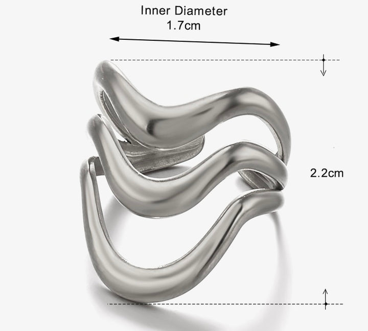 Anillo Curvo Plateado