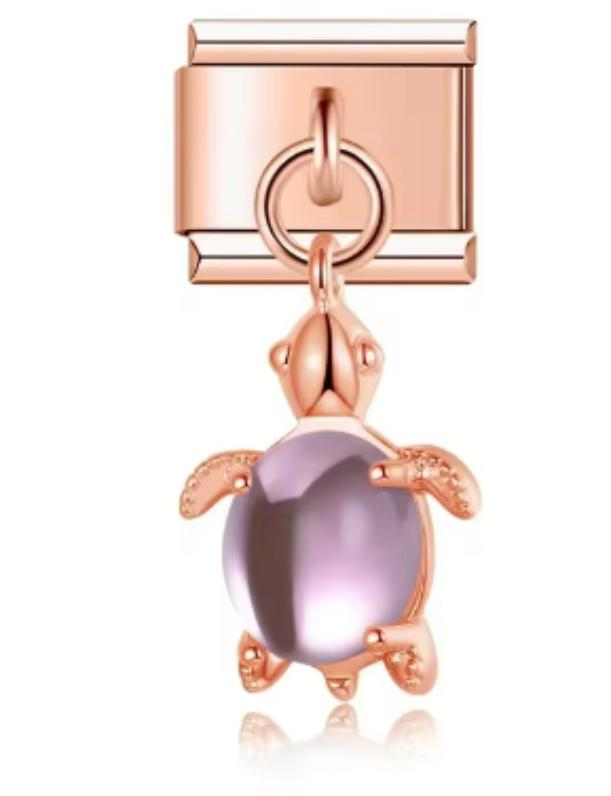 Charm Italiano Rosa Tortuga Morada