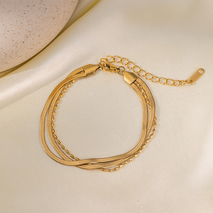 Brazalete Triple Cadena de Serpiente