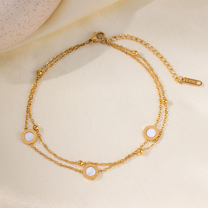 Brazalete Con Círculos Blancos