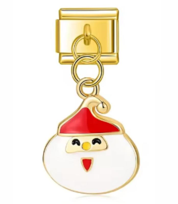 Charm Italiano Dorado Muñeco de Nieve