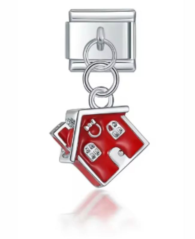 Charm Italiano Plateado Casa Navideña