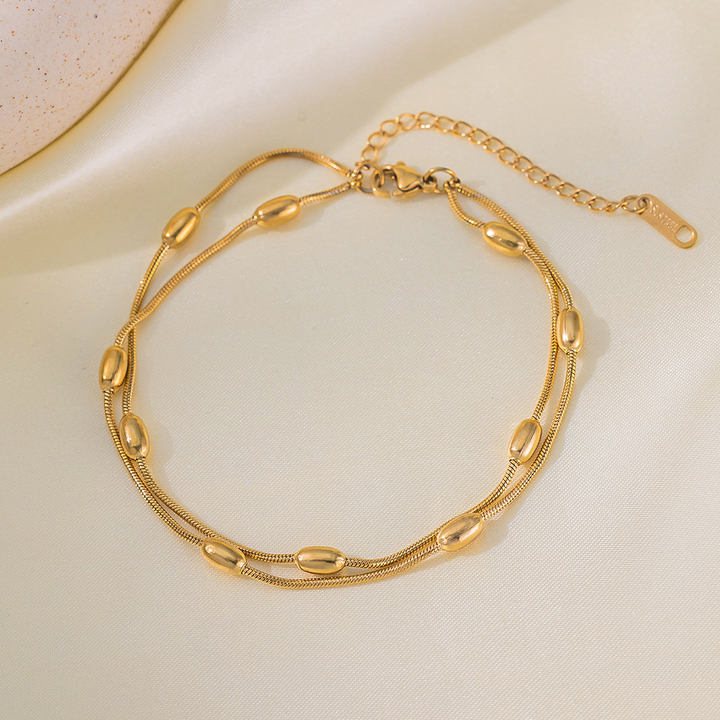 Brazalete Doble & Detalles Dorados