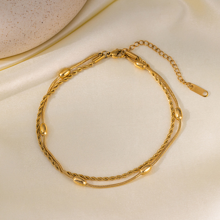 Brazalete Cadena Trenzada & Cola de Raton