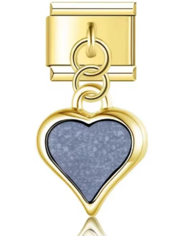 Charm Italiano Corazón Dorado & Azul