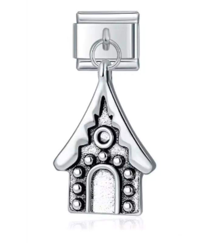 Charm Italiano Plateado Casa Navideña