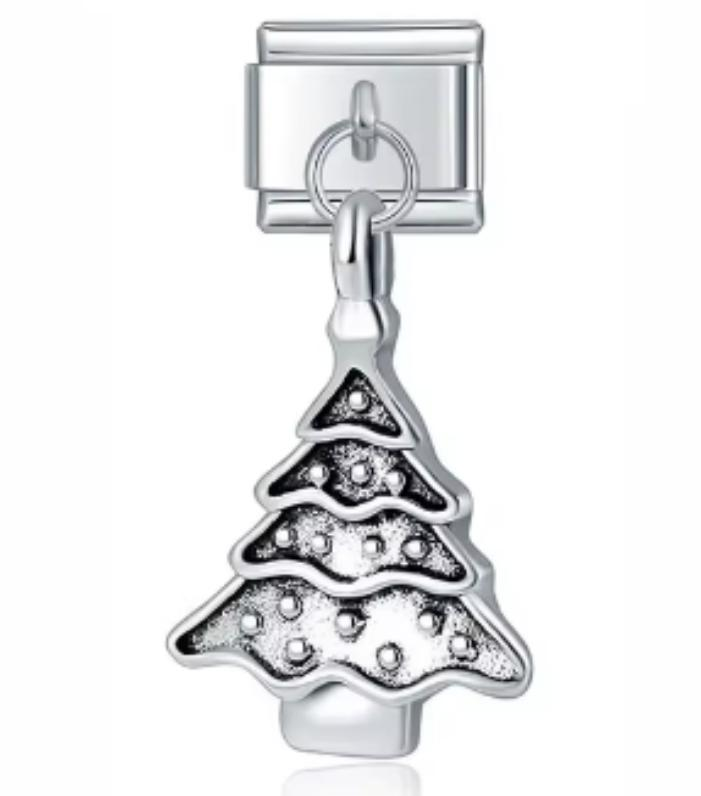 Charm Italiano Pino Navideño Plateado