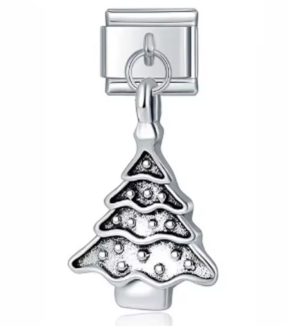 Charm Italiano Pino Navideño Plateado
