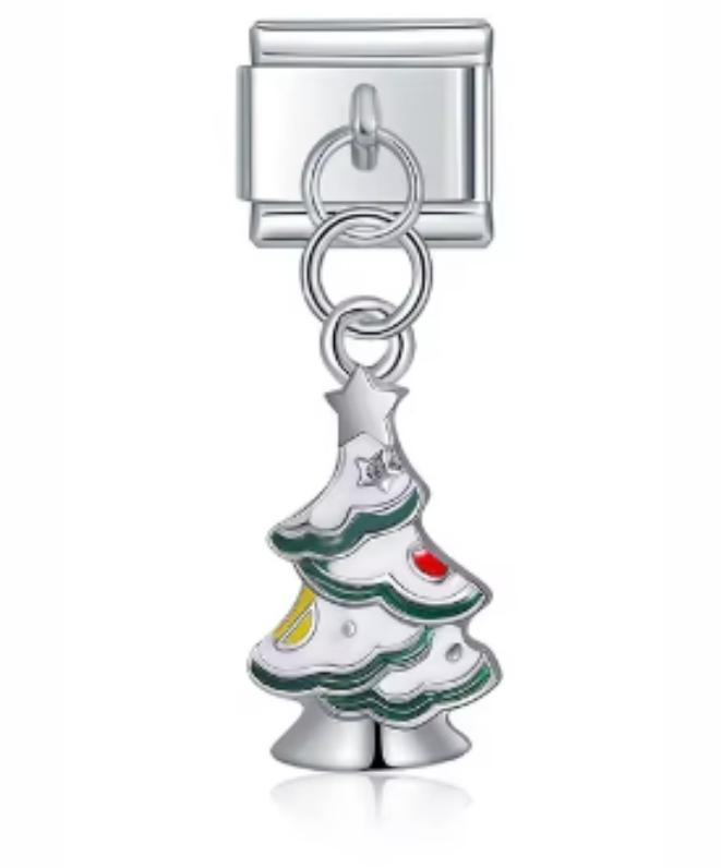 Charm Italiano Pino Navideño Plateado