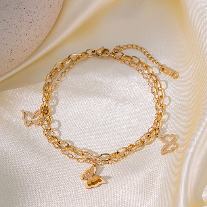 Brazalete Cadena Rolo & Mariposas