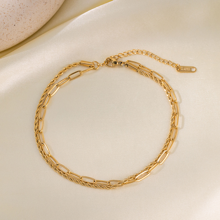 Brazalete Cadena Doble Trenzada