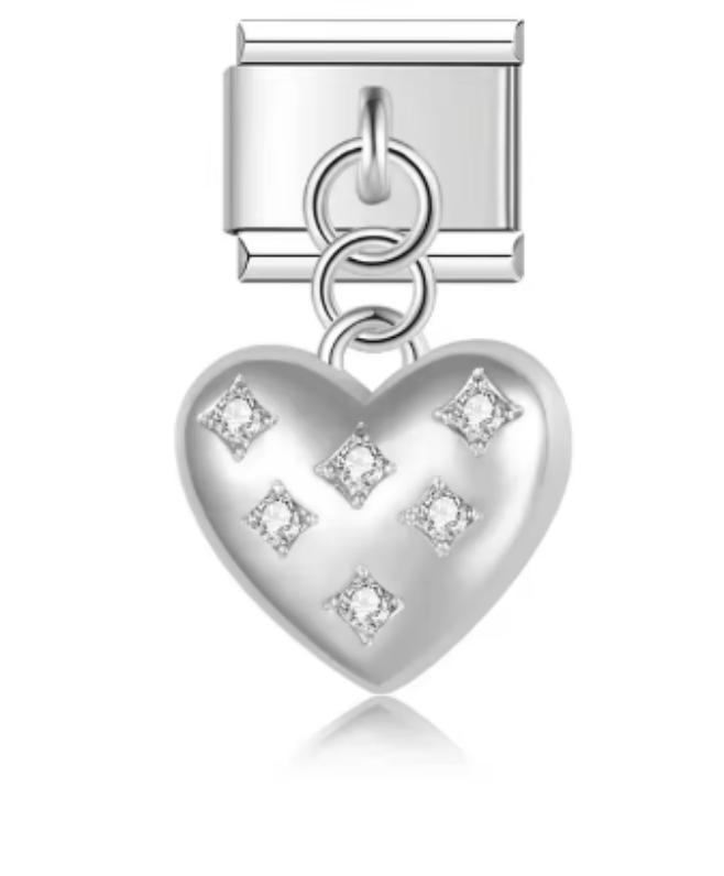 Charm Italiano Corazon Plateado