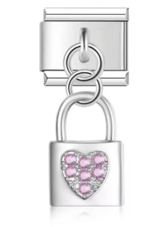 Charm Italiano Candado Rosa