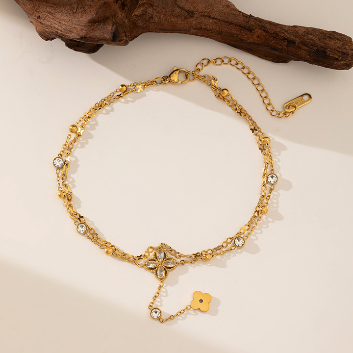 Brazalete Flor De Brillos