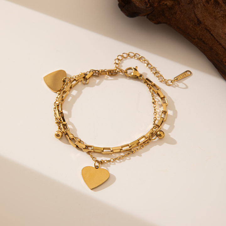 Brazalete Cadena Veneciana Y Corazon