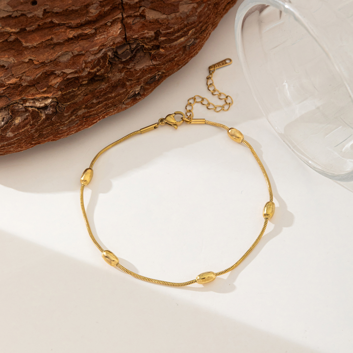 Brazalete Cadena de Raton & Piedras Doradas