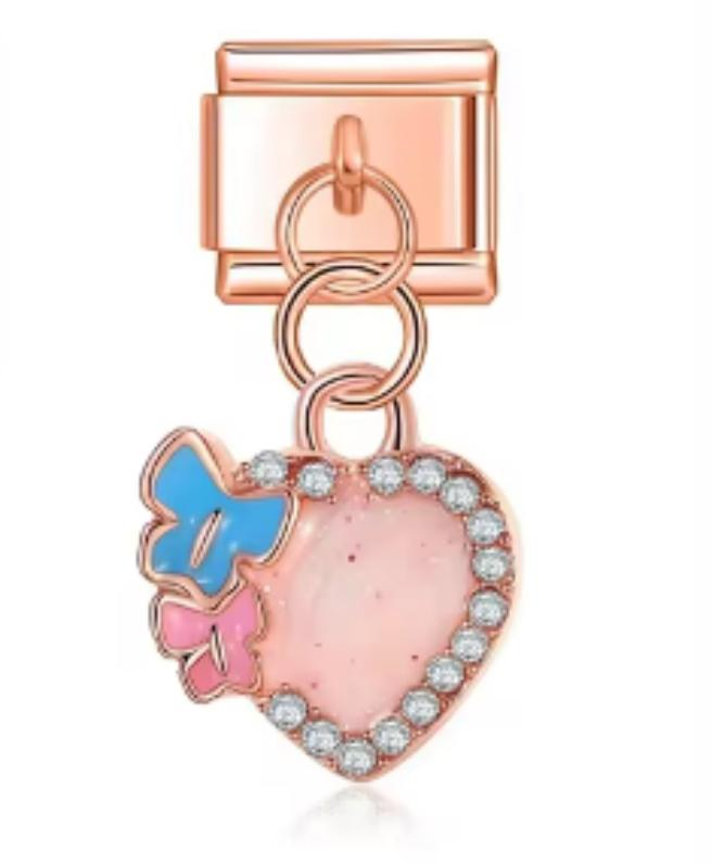 Charm Italiano Corazón Colgante Rosa