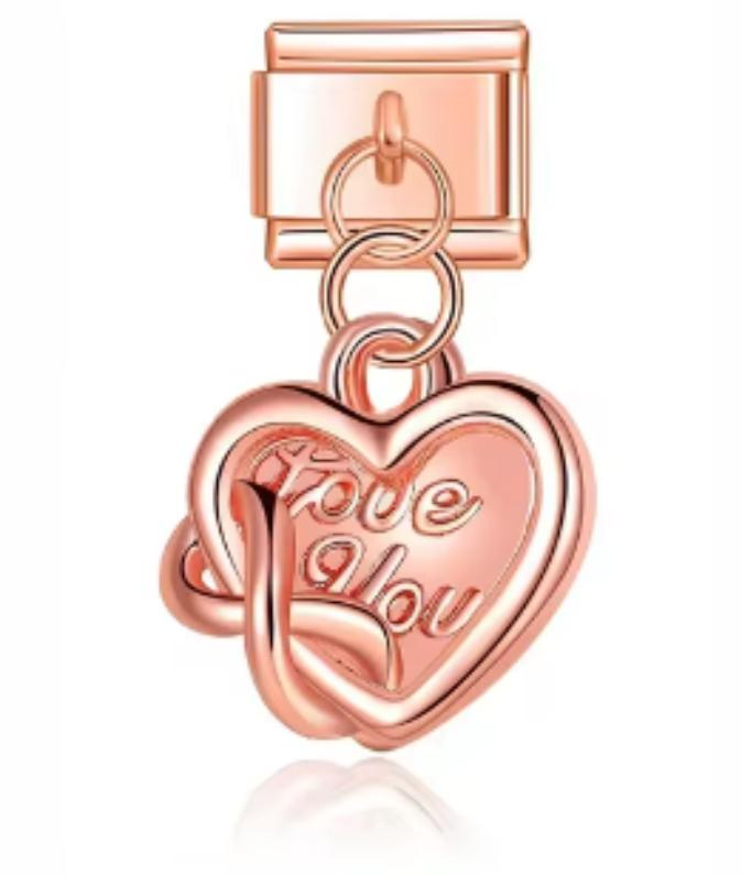 Charm Italiano Corazón Colgante Rosa