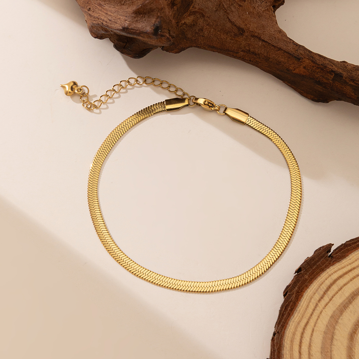 Brazalete Cadena de Serpiente Dorada