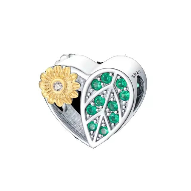 Charm Corazon + Girasol