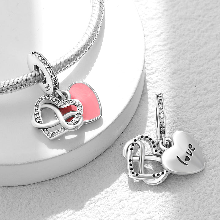 Charm Colgante Corazon + Infinito
