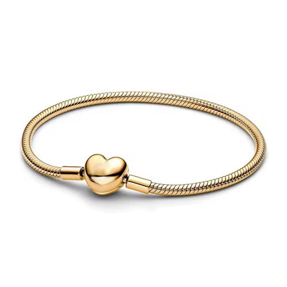 Pulsera Dorada Broche De Corazon