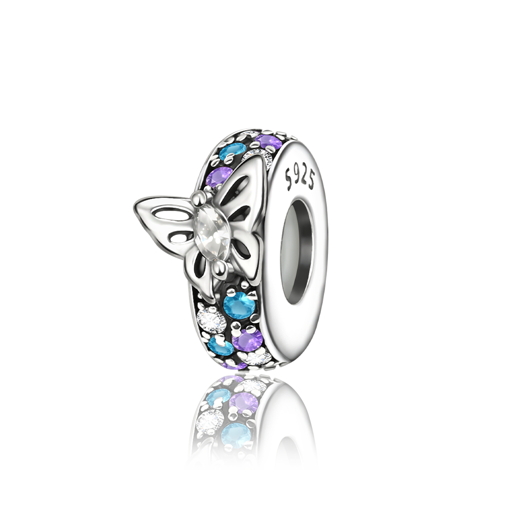 Charm Mariposa & Piedras Multicolor