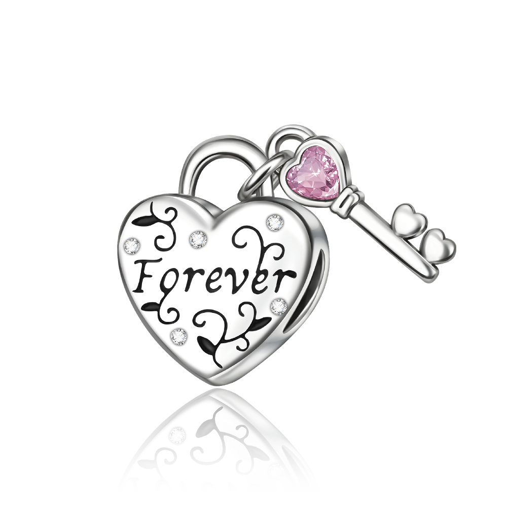 Charm Corazon & Llave Forever