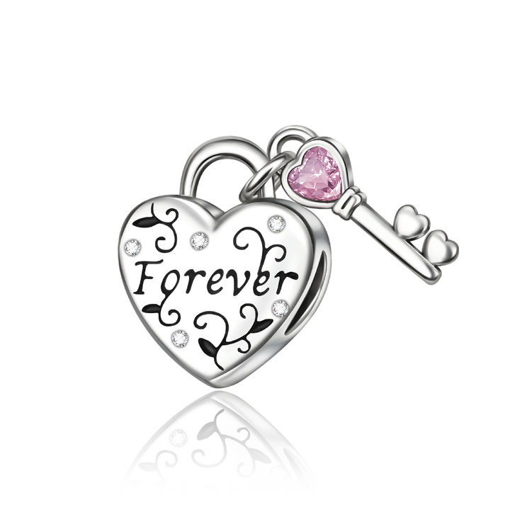 Charm Corazon & Llave Forever