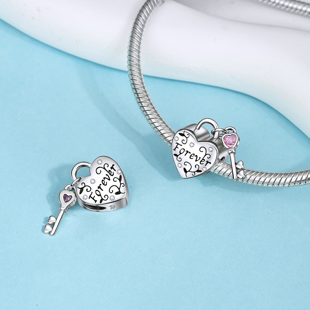 Charm Corazon & Llave Forever