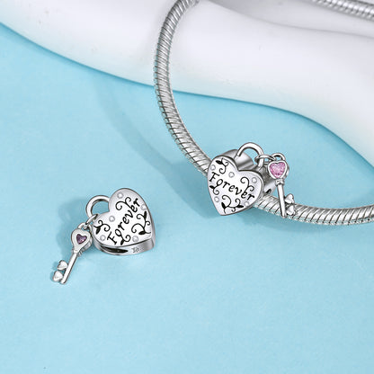 Charm Corazon & Llave Forever