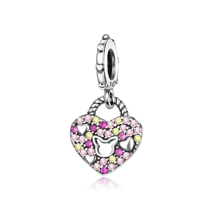 Charm Corazon Rosa Diamantado