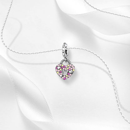 Charm Corazon Rosa Diamantado