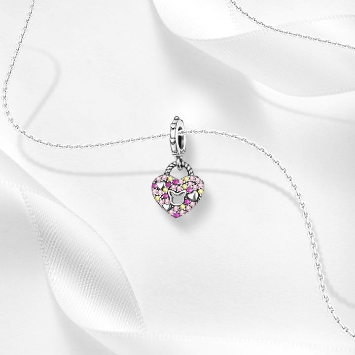 Charm Corazon Rosa Diamantado