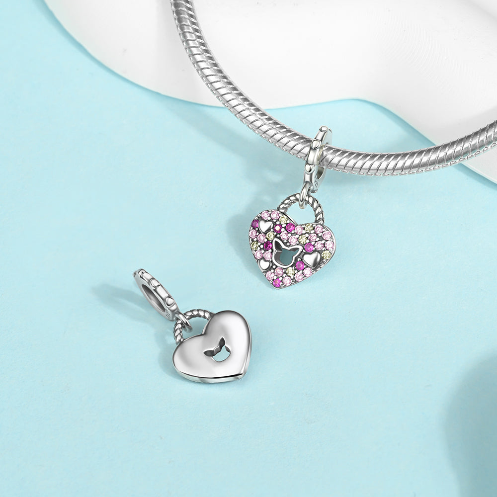 Charm Corazon Rosa Diamantado