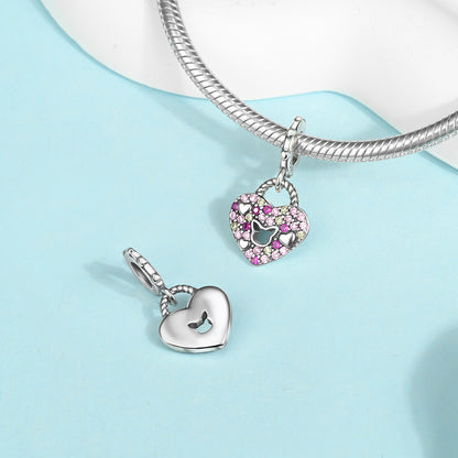 Charm Corazon Rosa Diamantado