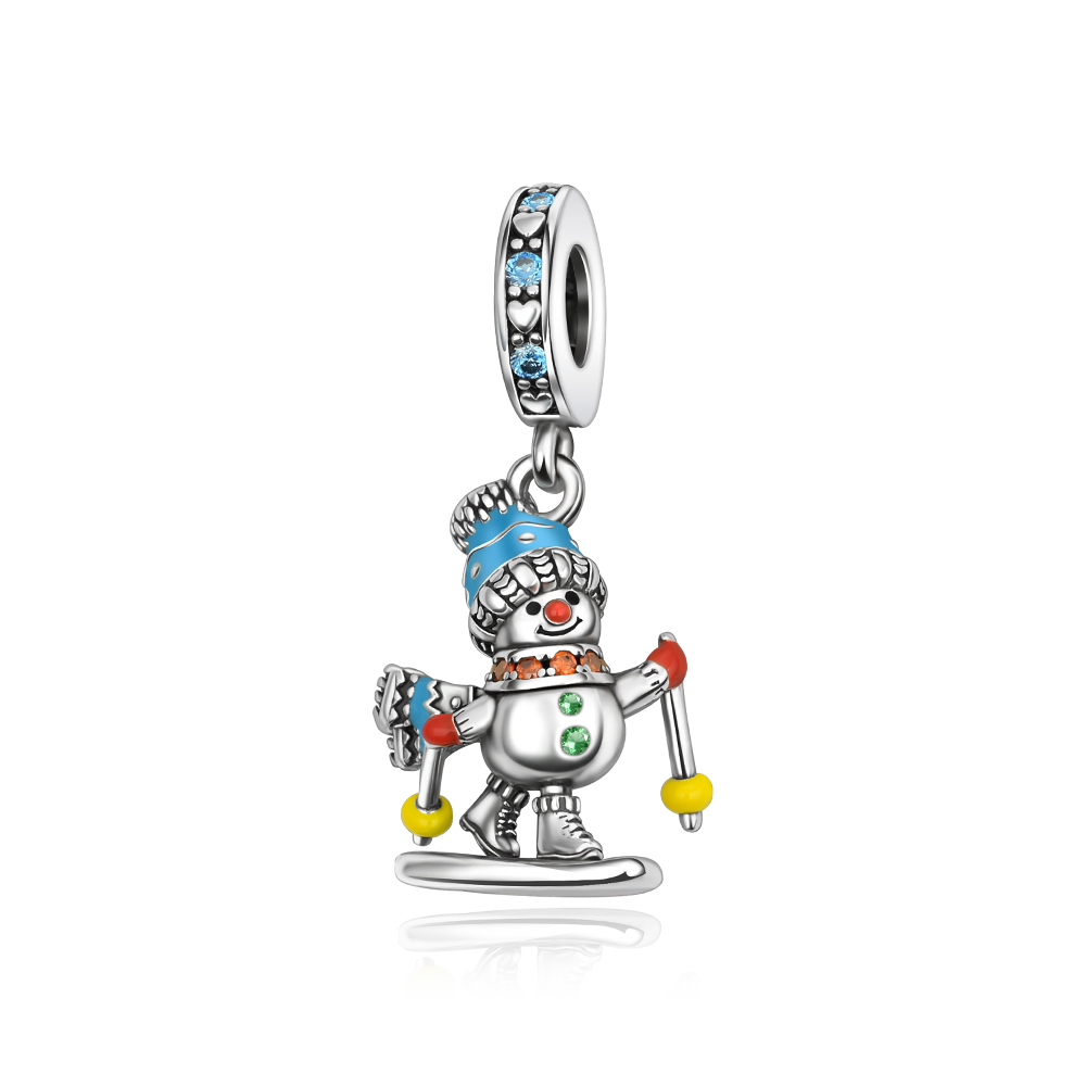 Charm Muñeco de Nieve Patinando