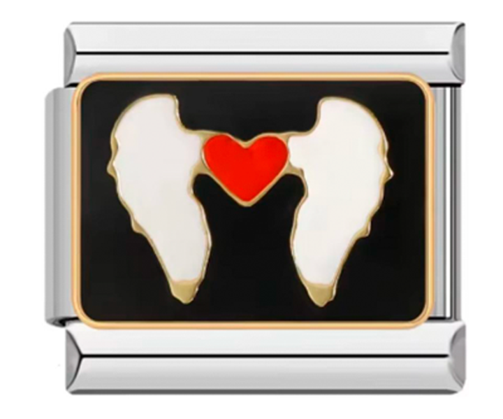 Charm Italiano Corazon Con Alas