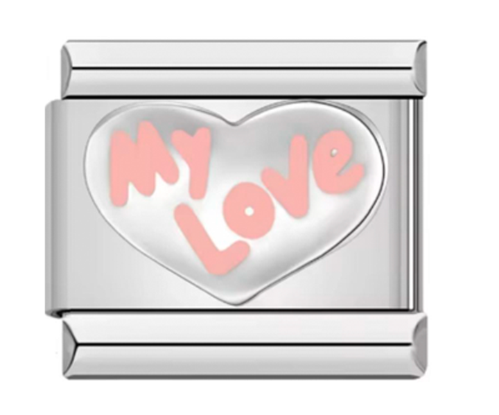 Charm Italiano Corazon Plateado My Love